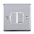 EuroLite Electrical Polished Chrome / Switched Fuse Spur / (With White Trim) Eurolite Enhance Decorative Switched Fuse Spur - Polished Chrome (With White Trim)