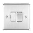 EuroLite Electrical Satin Stainless / Switched Fuse Spur / (With White Trim) Eurolite Enhance Decorative Switched Fuse Spur - Satin Stainless Steel (With White Trim)
