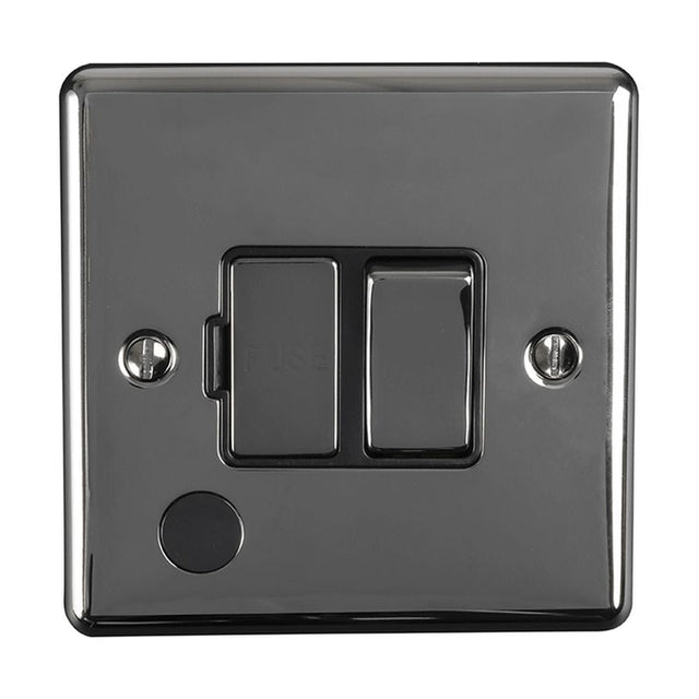 EuroLite Electrical Black Nickel / Switched Fuse Spur With Flex Outlet / (With Black Trim) Eurolite Enhance Decorative Switched Fuse Spur With Flex Outlet - Black Nickel (With Black Trim)