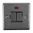 EuroLite Electrical Black Nickel / Switched Fuse Spur With Neon Indicator / (With Black Trim) Eurolite Enhance Decorative Switched Fuse Spur With Neon Indicator - Black Nickel (With Black Trim)