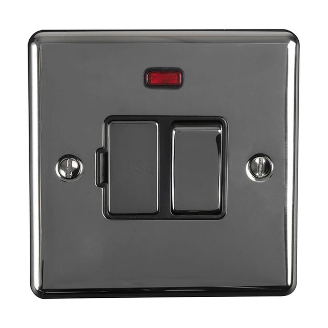 EuroLite Electrical Black Nickel / Switched Fuse Spur With Neon Indicator / (With Black Trim) Eurolite Enhance Decorative Switched Fuse Spur With Neon Indicator - Black Nickel (With Black Trim)