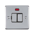EuroLite Electrical Polished Chrome / Switched Fuse Spur With Neon Indicator / (With Black Trim) Eurolite Enhance Decorative Switched Fuse Spur With Neon Indicator - Polished Chrome (With Black Trim)