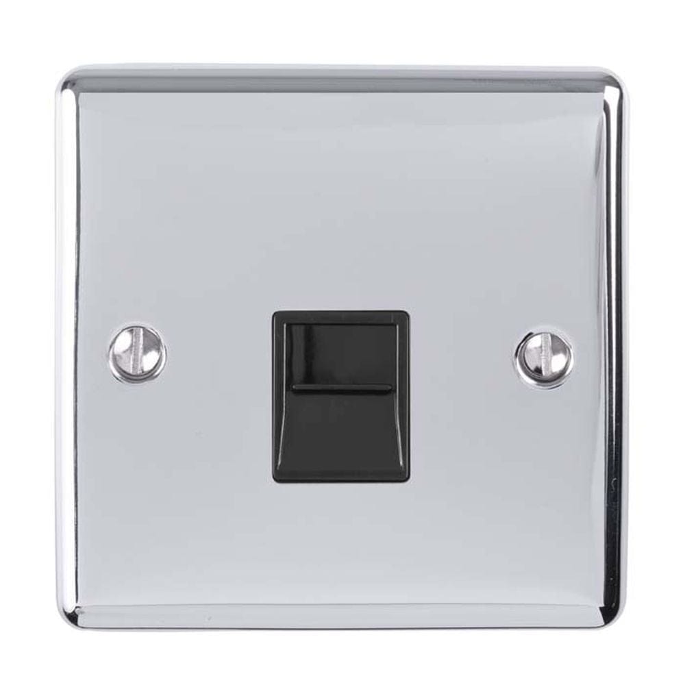 EuroLite Electrical Polished Chrome / Telephone Master / (With Black Trim) Eurolite Enhance Decorative Telephone Master - Polished Chrome (With Black Trim)