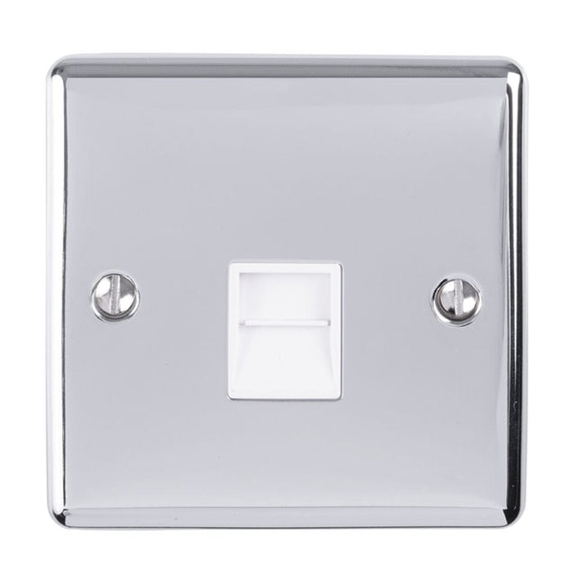 EuroLite Electrical Polished Chrome / Telephone Master / (With White Trim) Eurolite Enhance Decorative Telephone Master - Polished Chrome (With White Trim)