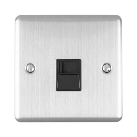 EuroLite Electrical Satin Stainless / Telephone Master / (With Black Trim) Eurolite Enhance Decorative Telephone Master - Satin Stainless Steel (With Black Trim)