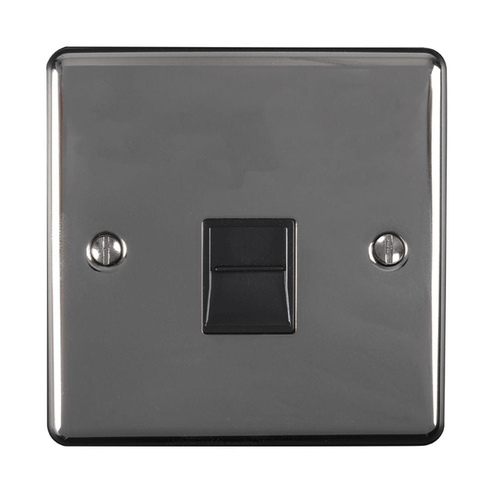EuroLite Electrical Black Nickel / Telephone Slave / (With Black Trim) Eurolite Enhance Decorative Telephone Slave - Black Nickel (With Black Trim)