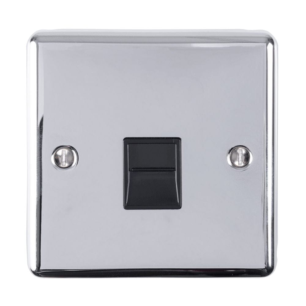 EuroLite Electrical Polished Chrome / Telephone Slave / (With Black Trim) Eurolite Enhance Decorative Telephone Slave - Polished Chrome (With Black Trim)