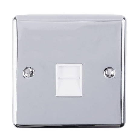 EuroLite Electrical Polished Chrome / Telephone Slave / (With White Trim) Eurolite Enhance Decorative Telephone Slave - Polished Chrome (With White Trim)