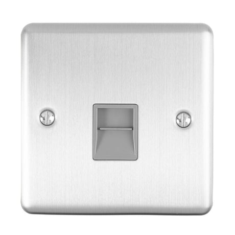 EuroLite Electrical Satin Stainless / Telephone Slave / (With Grey Trim) Eurolite Enhance Decorative Telephone Slave - Satin Stainless Steel (With Grey Trim)