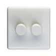 EuroLite Electrical White / 2 Gang Dimmer / (With White Trim) Eurolite Enhance White Plastic 2 Gang Dimmer - White