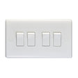 EuroLite Electrical White / 4 Gang Switch / (With White Trim) Eurolite Enhance White Plastic 2 Gang Switch - White