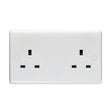 EuroLite Electrical White / 2 Gang Unswitched Socket / (With White Trim) Eurolite Enhance White Plastic 2 Gang Unswitched Socket - White
