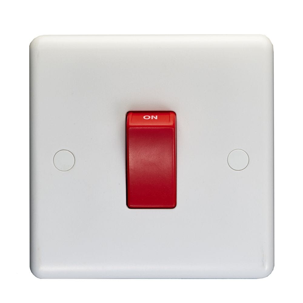 EuroLite Electrical White / 45Amp Switch / (With White Trim) Eurolite Enhance White Plastic 45Amp Switch - White