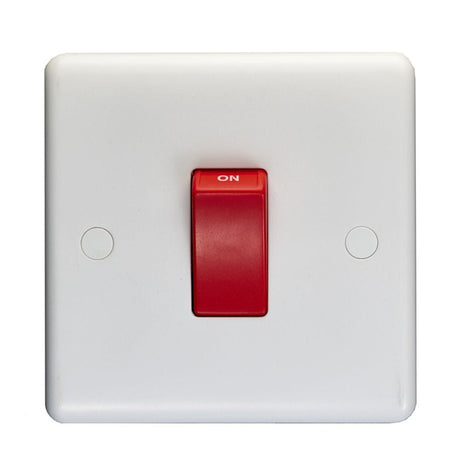 EuroLite Electrical White / 45Amp Switch / (With White Trim) Eurolite Enhance White Plastic 45Amp Switch - White