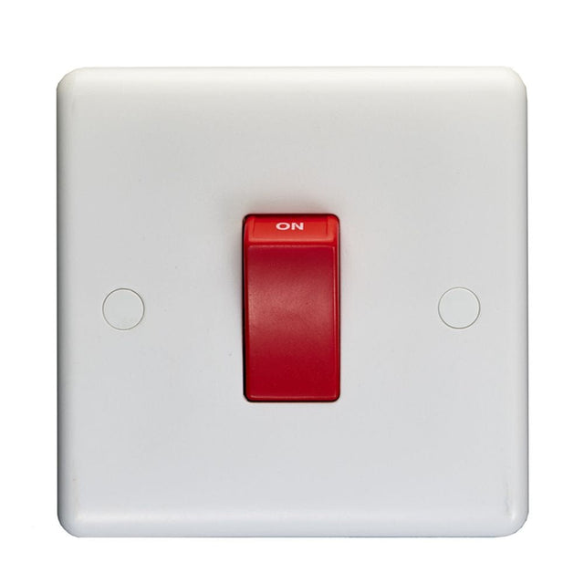 EuroLite Electrical White / 45Amp Switch / (With White Trim) Eurolite Enhance White Plastic 45Amp Switch - White