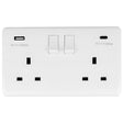 EuroLite Electrical White / 2 Gang Usb C Socket / (With White Trim) Eurolite Enhance White Plastic Enhance White Plastic 2 Gang Usb C Socket - White (With White Trim)