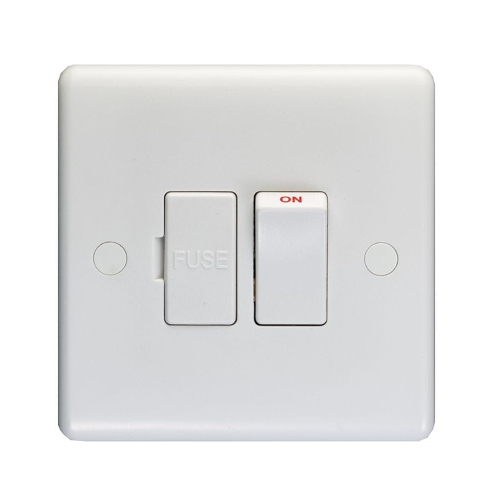 EuroLite Electrical White / Fuse Spur / (With White Trim) Eurolite Enhance White Plastic Fuse Spur - White