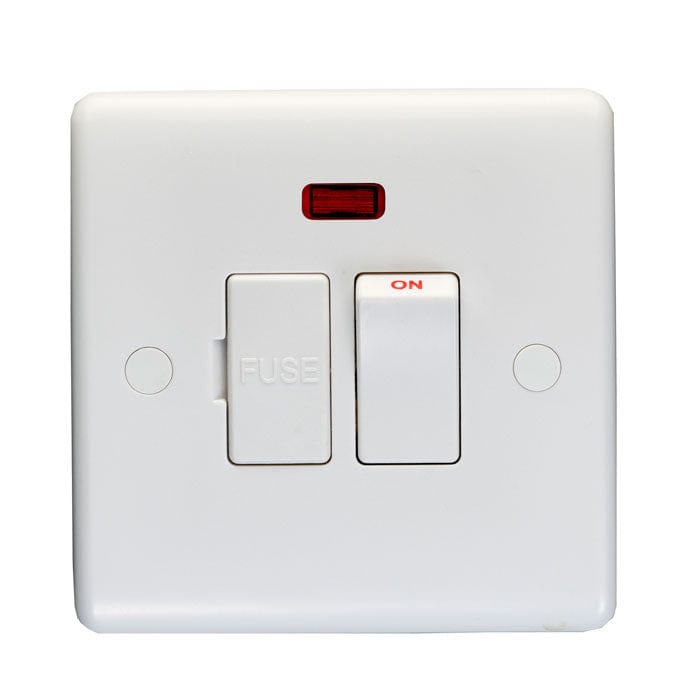 EuroLite Electrical White / Fuse Spur / (With White Trim) Eurolite Enhance White Plastic Fuse Spur - White (With White Trim)
