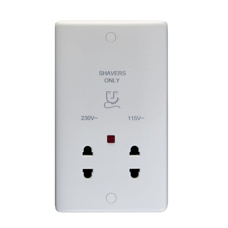 EuroLite Electrical White / Shaver Socket / (With White Trim) Eurolite Enhance White Plastic Shaver Socket - White