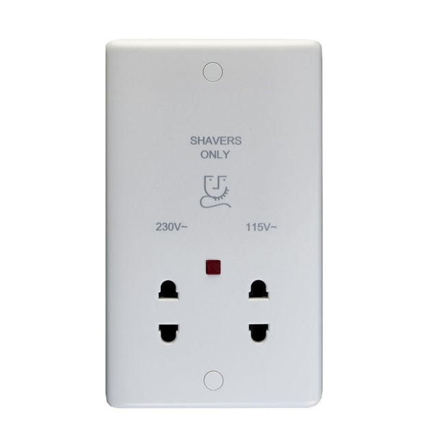 EuroLite Electrical White / Shaver Socket / (With White Trim) Eurolite Enhance White Plastic Shaver Socket - White