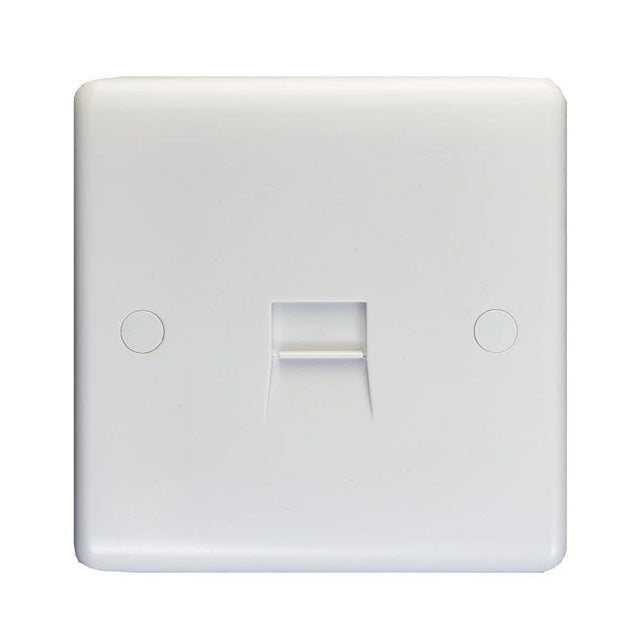 EuroLite Electrical White / Telephone Slave / (With White Trim) Eurolite Enhance White Plastic Telephone Slave - White (With White Trim)