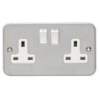 EuroLite Electrical Grey / 2 Gang Socket Eurolite Metal Clad 2 Gang Socket - Metal Clad