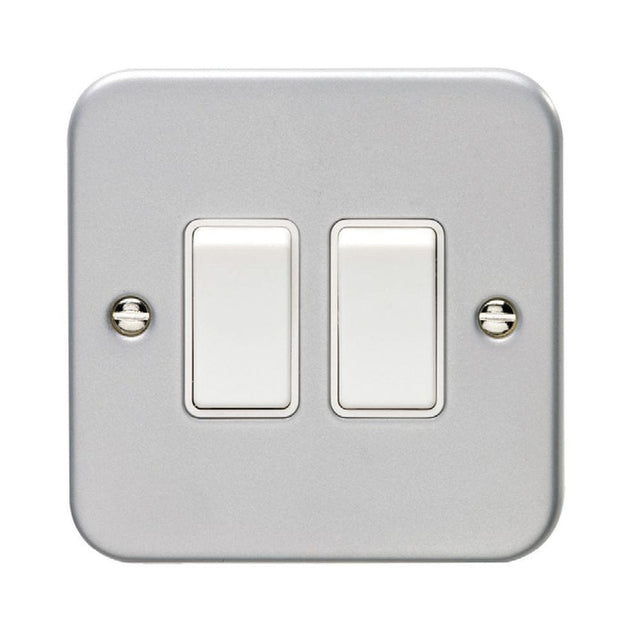 EuroLite Electrical Grey / 2 Gang Switch Eurolite Metal Clad 2 Gang Switch - Metal Clad
