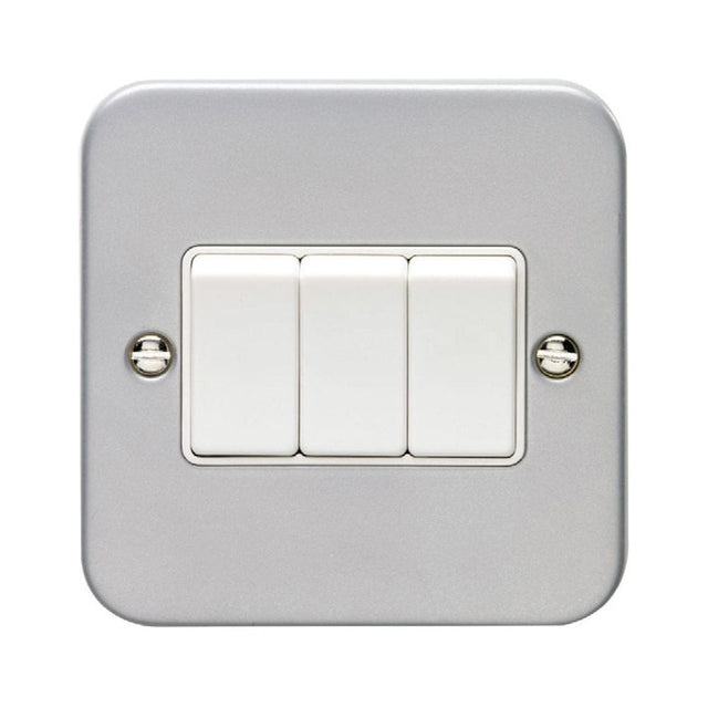 EuroLite Electrical Grey / 3 Gang Switch Eurolite Metal Clad 3 Gang Switch - Metal Clad