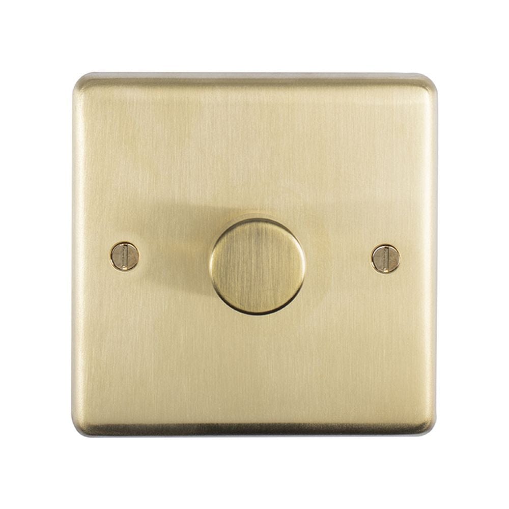 EuroLite Electrical Satin Brass / 1 Gang Dimmer / (With Black Trim) Eurolite Stainless Steel 1 Gang Dimmer - Satin Brass