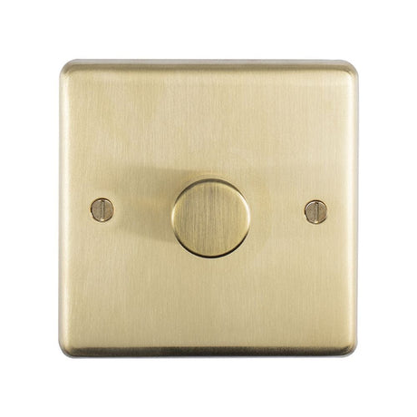 EuroLite Electrical Satin Brass / 1 Gang Dimmer / (With Black Trim) Eurolite Stainless Steel 1 Gang Dimmer - Satin Brass