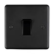 EuroLite Electrical Matt Black / 1 Gang Switch / (With Black Trim) Eurolite Stainless Steel 1 Gang Switch - Matt Black (With Black Trim)
