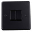 EuroLite Electrical Matt Black / 2 Gang Switch / (With Black Trim) Eurolite Stainless steel 2 Gang Switch - Matt Black (With Black Trim)