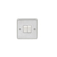 EuroLite Electrical Satin Stainless Steel / 2 Gang Switch / (With White Trim) Eurolite Stainless Steel 2 Gang Switch - Satin Stainless Steel (With White Trim)