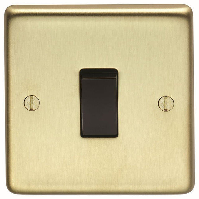EuroLite Electrical Polished Stainless Steel / 20Amp Switch Eurolite Stainless Steel 20Amp Switch - Satin Brass (With Black Trim)