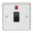EuroLite Electrical Polished Stainless Steel / 20Amp Switch with Neon Indicator / (With Black Trim) Eurolite Stainless Steel 20Amp Switch with Neon Indicator - Polished Stainless Steel (With Black Trim)