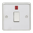 EuroLite Electrical Polished Stainless Steel / 20Amp Switch with Neon Indicator / (With White Trim) Eurolite Stainless Steel 20Amp Switch with Neon Indicator - Polished Stainless Steel (With White Trim)