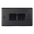 EuroLite Electrical Matt Black / 4 Gang Switch / (With Black Trim) Eurolite Stainless Steel 4 Gang Switch - Matt Black (With Black Trim)