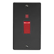 EuroLite Electrical Matt Black / 45Amp Switch with Neon Indicator / (With Black Trim) Eurolite Stainless Steel 45Amp Switch with Neon Indicator - Matt Black (With Black Trim)