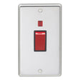 EuroLite Electrical Polished Stainless Steel / 45Amp Switch with Neon Indicator / (With Black Trim) Eurolite Stainless Steel 45Amp Switch with Neon Indicator - Polished Stainless Steel (With Black Trim)