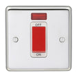 EuroLite Electrical Polished Stainless Steel / 45Amp Switch with Neon Indicator / (With White Trim) Eurolite Stainless Steel 45Amp Switch with Neon Indicator - Polished Stainless Steel (With White Trim)
