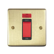 EuroLite Electrical Satin Brass / 45Amp Switch with Neon Indicator / (With Black Trim) Eurolite Stainless Steel 45Amp Switch with Neon Indicator - Satin Brass (With Black Trim)