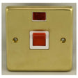 EuroLite Electrical Satin Brass / 45Amp Switch with Neon Indicator / (With White Trim) Eurolite Stainless Steel 45Amp Switch with Neon Indicator - Satin Brass (With White Trim)