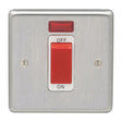 EuroLite Electrical Satin Stainless Steel / 45Amp Switch with Neon Indicator / (With White Trim) Eurolite Stainless Steel 45Amp Switch with Neon Indicator - Satin Stainless Steel (With White Trim)