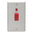 EuroLite Electrical Satin Stainless Steel / 45Amp Switch with Neon Indicator / (With White Trim) Eurolite Stainless Steel 45Amp Switch with Neon Indicator - Satin Stainless Steel (With White Trim)