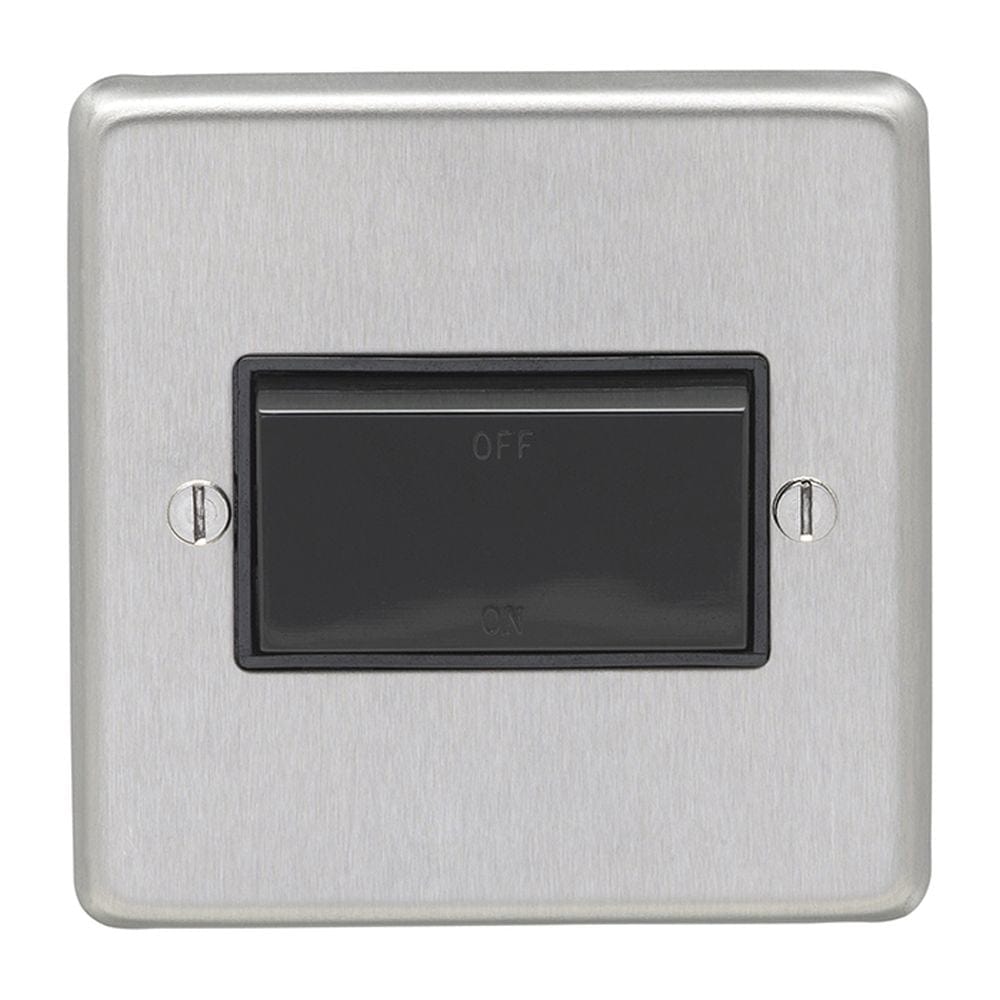 EuroLite Electrical Satin Stainless Steel / Fan Switch / (With Black Trim) Eurolite Stainless Steel Fan Switch - Satin Stainless Steel (With Black Trim)