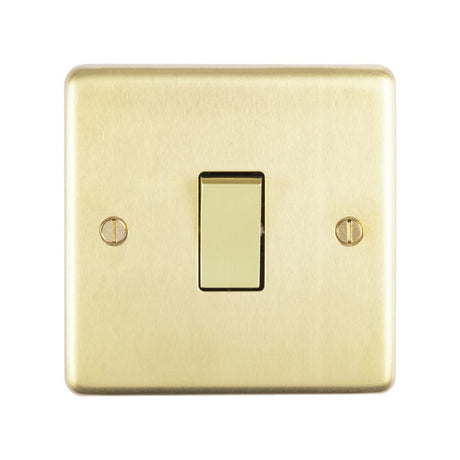 EuroLite Electrical Satin Brass / Intermediate Switch / (With White Trim) Eurolite Stainless Steel Intermediate Switch - Satin Brass