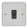 EuroLite Electrical Satin Stainless Steel / Intermediate Switch / (With Black Trim) Eurolite Stainless Steel Intermediate Switch - Satin Stainless Steel (With Black Trim)