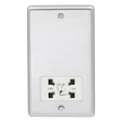 EuroLite Electrical Polished Stainless Steel / Shaver Socket / (With White Trim) Eurolite Stainless Steel Shaver Socket - Polished Stainless Steel (With White Trim)