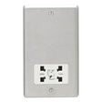 EuroLite Electrical Satin Stainless Steel / Shaver Socket / (With White Trim) Eurolite Stainless Steel Shaver Socket - Satin Stainless Steel (With White Trim)