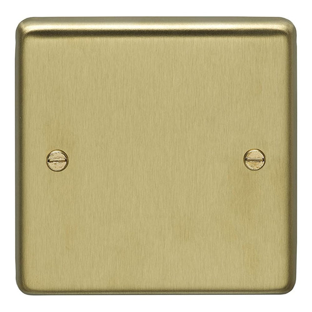 EuroLite Electrical Satin Brass / Single Blank Plate / (With Black Trim) Eurolite Stainless Steel Single Blank Plate - Satin Brass (With Black Trim)